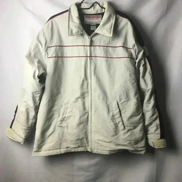 US EXPEDITION MENS SIZE X LARGE ZIP FRONT LIGHTWEIGHT JACKET. LIGHT BEIGE - Picture 1 of 11